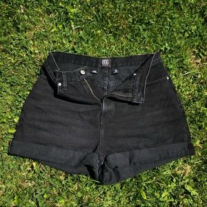 BDG high-waisted mom shorts, washed black